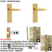 Door Handle Latch Polished Brass Flat Lever Latch Backplate-1