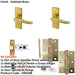 Door Handle Latch Polished Brass Flat Lever Latch Short Backplate-1