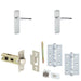 Door Handle Latch Chrome Slim Mitred Lever Latch Backplate