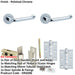 Door Handle Latch Chrome Return Door Lever Round Plain Rose-1