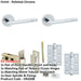 Door Handle Latch Chrome Ridged Premium Rounded Lever Round Plain Rose-1