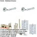 Door Handle Latch Chrome Edged Premium Rounded Lever Round Plain Rose-1