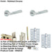 Door Handle Latch Chrome Fluted Lever Round Plain Rose-1