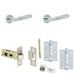 Door Handle Latch Chrome Fluted Lever Round Plain Rose