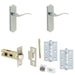 Door Handle Latch Chrome Slim Sculpted Lever Latch Backplate