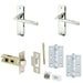 Door Handle Latch Chrome Modern Lever Latch Backplate