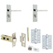 Door Handle Latch Chrome Modern Lever Latch Bathroom Backplate