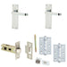 Door Handle Latch Chrome Flat Lever Latch Long Backplate