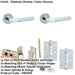 Door Handle Latch Chrome Mitred Premium Rounded Lever Round Plain Rose-1
