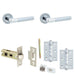 Door Handle Latch Chrome Mitred Premium Rounded Lever Round Plain Rose