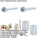 Door Handle Latch Chrome Raised Premium Rounded Lever Round Plain Rose-1