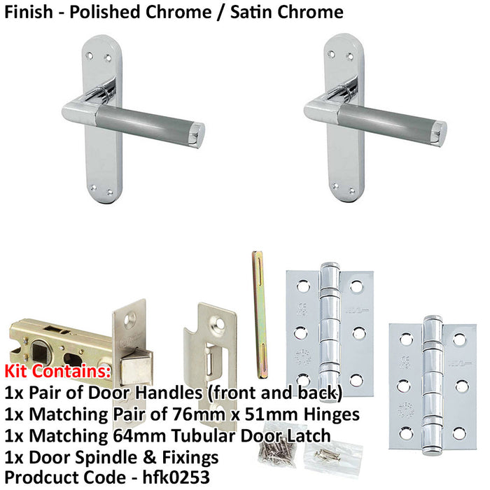 Door Handle Latch Chrome Mitred Premium Rounded Lever Round Plain Rose (1)-1
