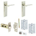 Door Handle Latch Nickel Slim Rounded Lever Latch Backplate