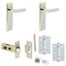 Door Handle Latch Nickel Flat Lever Latch Backplate
