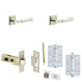 Door Handle Latch Nickel Mitred Premium Rounded Lever Square Stepped Rose