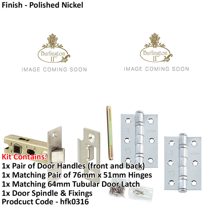 Door Handle Latch Nickel Premium Rounded Lever Round Stepped Rose-1