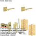 Door Handle Latch Satin Brass Slim Rounded Lever Square Plain Rose-1