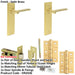 Door Handle Latch Satin Brass Slim Rounded Lever Latch Backplate-1