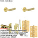 Door Handle Latch Satin Brass Flat Lever Round Plain Rose-1