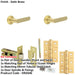 Door Handle Latch Satin Brass Flat Lever Round Chamfered Rose-1