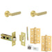 Door Handle Latch Satin Brass Flat Lever Round Chamfered Rose