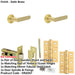 Door Handle Latch Satin Brass Flat Lever Round Stepped Rose-1