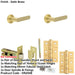 Door Handle Latch Satin Brass Flat Lever Round Reeded Rose-1