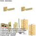 Door Handle Latch Satin Brass Flat Lever Square Plain Rose-1