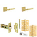 Door Handle Latch Satin Brass Mitred Premium Rounded Lever Square Plain Rose
