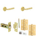 Door Handle Latch Satin Brass Knurled Premium Rounded Lever Round Plain Rose