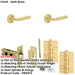 Door Handle Latch Satin Brass Knurled Premium Rounded Lever Round Knurled Rose-1