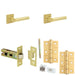 Door Handle Latch Satin Brass Premium Rounded Lever Square Stepped Rose
