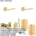 Door Handle Latch Satin Brass Mitred Lever Round Plain Rose-1