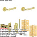 Door Handle Latch Satin Brass Edged Premium Rounded Lever Round Plain Rose-1