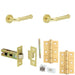 Door Handle Latch Satin Brass Edged Premium Rounded Lever Round Plain Rose