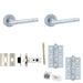 Door Handle Latch Satin Chrome Ridged Premium Rounded Lever Round Plain Rose