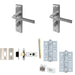 Door Handle Latch Satin Chrome Modern Lever Latch Bathroom Backplate