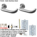 Door Handle Latch Stainless Steel Return Door Lever Round Plain Rose-1