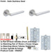 Door Handle Latch Stainless Steel Mitred Premium Rounded Lever Round Plain Rose-1
