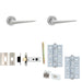Door Handle Latch Stainless Steel Slim Mitred Lever Round Plain Rose