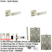 Door Handle Latch Satin Nickel Flat Lever Square Plain Rose-1