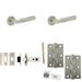 Door Handle Latch Satin Nickel Fluted Lever Round Plain Rose