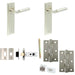 Door Handle Latch Satin Nickel Mitred Premium Rounded Lever Latch Backplate