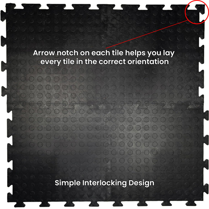 Coinect Garage Floor Tiles - 30 Pack Heavy Duty Interlocking PVC Black