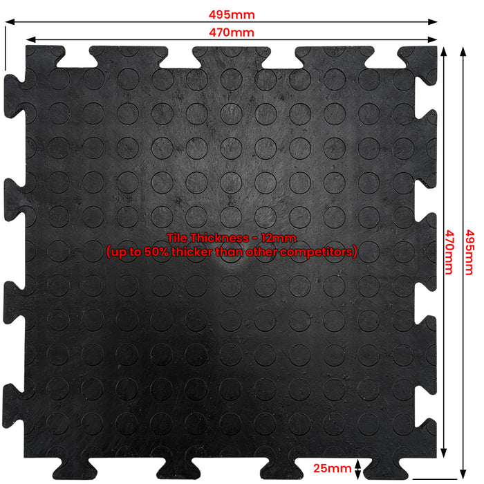 Coinect Garage Floor Tiles - 30 Pack Heavy Duty Interlocking PVC Black