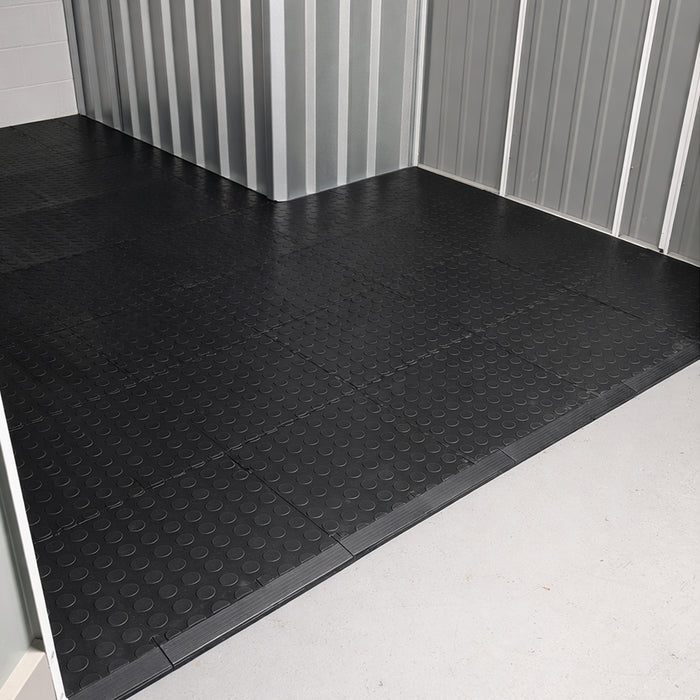 Coinect Garage Floor Tiles - 30 Pack Heavy Duty Interlocking PVC Black