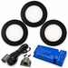 3x 24V Dimmable Black Round Recessed LED Under Cabinet Light and Driver Kit, 3 White Colours