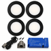 4x 24V Dimmable Black Round Recessed LED Under Cabinet Light and Driver Kit, 3 White Colours