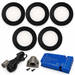 5x 24V Dimmable Black Round Recessed LED Under Cabinet Light and Driver Kit, 3 White Colours