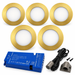 5x 24V Dimmable Brass Round Recessed LED Under Cabinet Light and Driver Kit, 3 White Colours